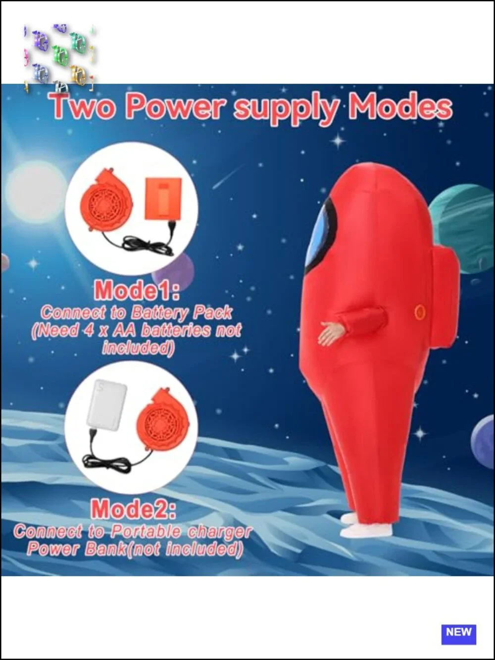 Inflatable Astronaut Costume Kids Halloween Blow Up Space Suit Cosplay